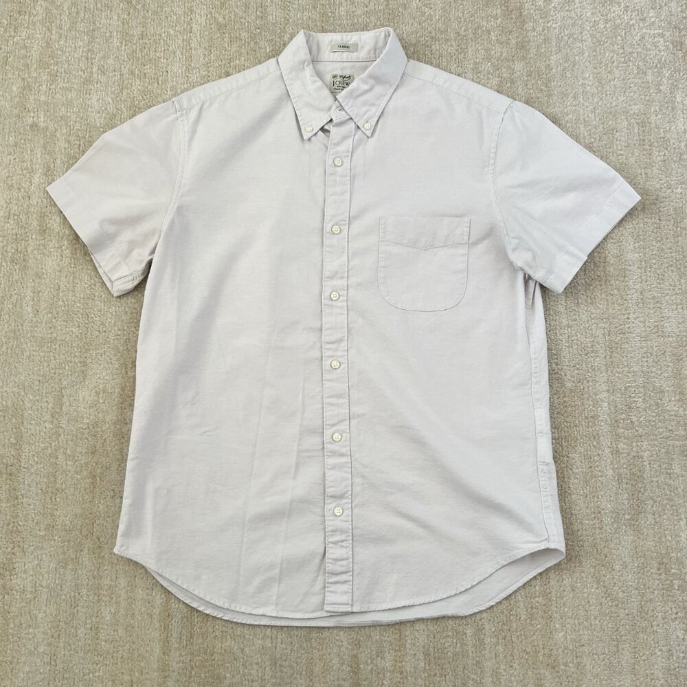 J. Crew Classic Fit Broken-In Oxford Button Down Short Sleeve Shirt M